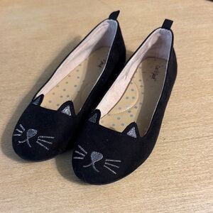 Cat & Jack girls Black Cat Ballet Flats size 1